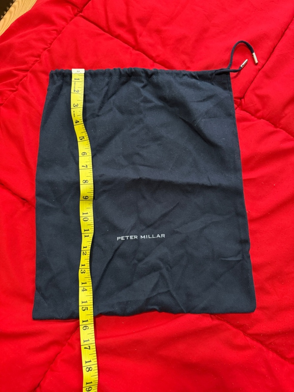 Peter Millar Black Drawstring Accessory Pouch